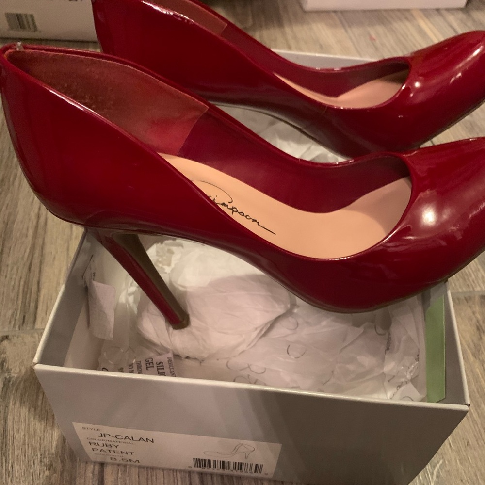 Ladies red pumps